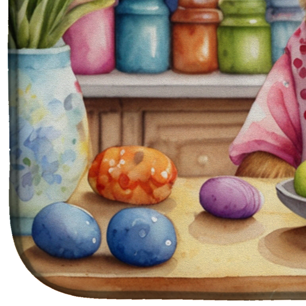 Decorating Easter Border Terrier Dish Drying Mat
