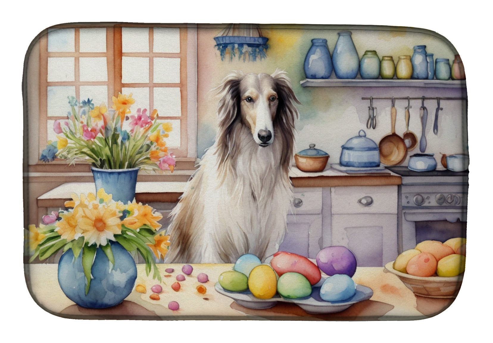 Buy this Decorating Easter Borzoi Dish Drying Mat