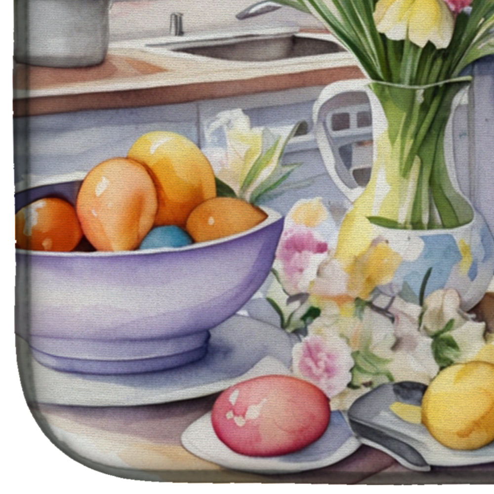 Decorating Easter Borzoi Dish Drying Mat