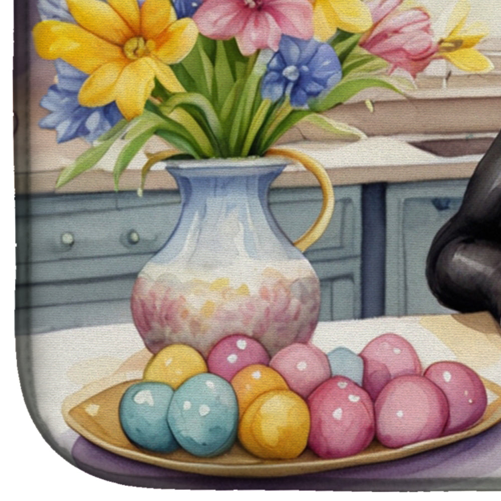 Decorating Easter Boston Terrier Dish Drying Mat