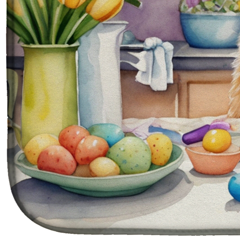 Decorating Easter Brussels Griffon Dish Drying Mat