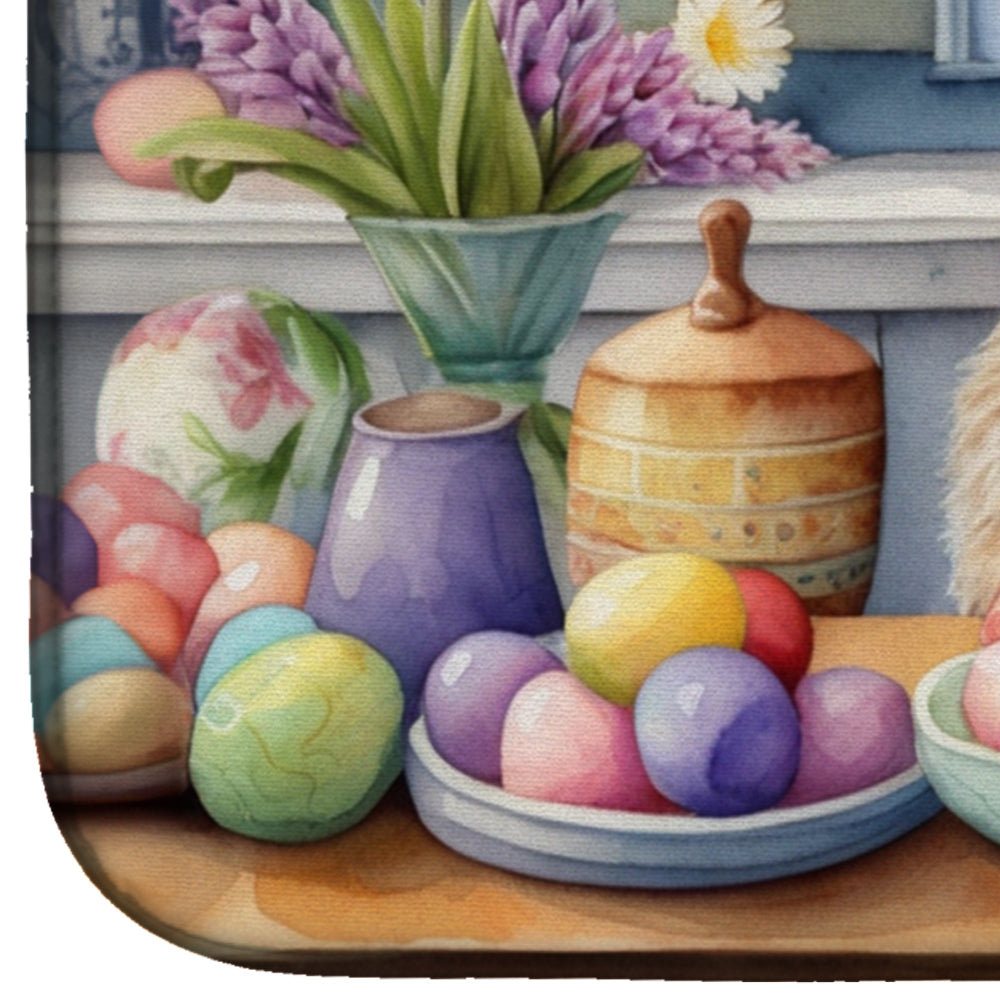 Decorating Easter Cairn Terrier Dish Drying Mat