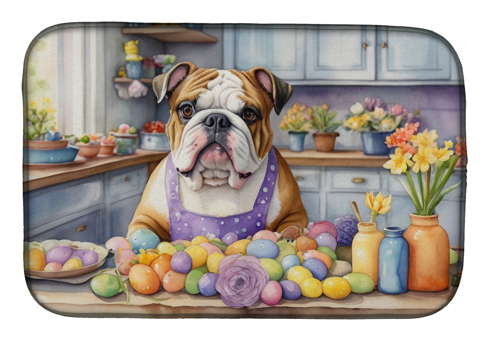 Buy this Decorating Easter English Bulldog Dish Drying Mat