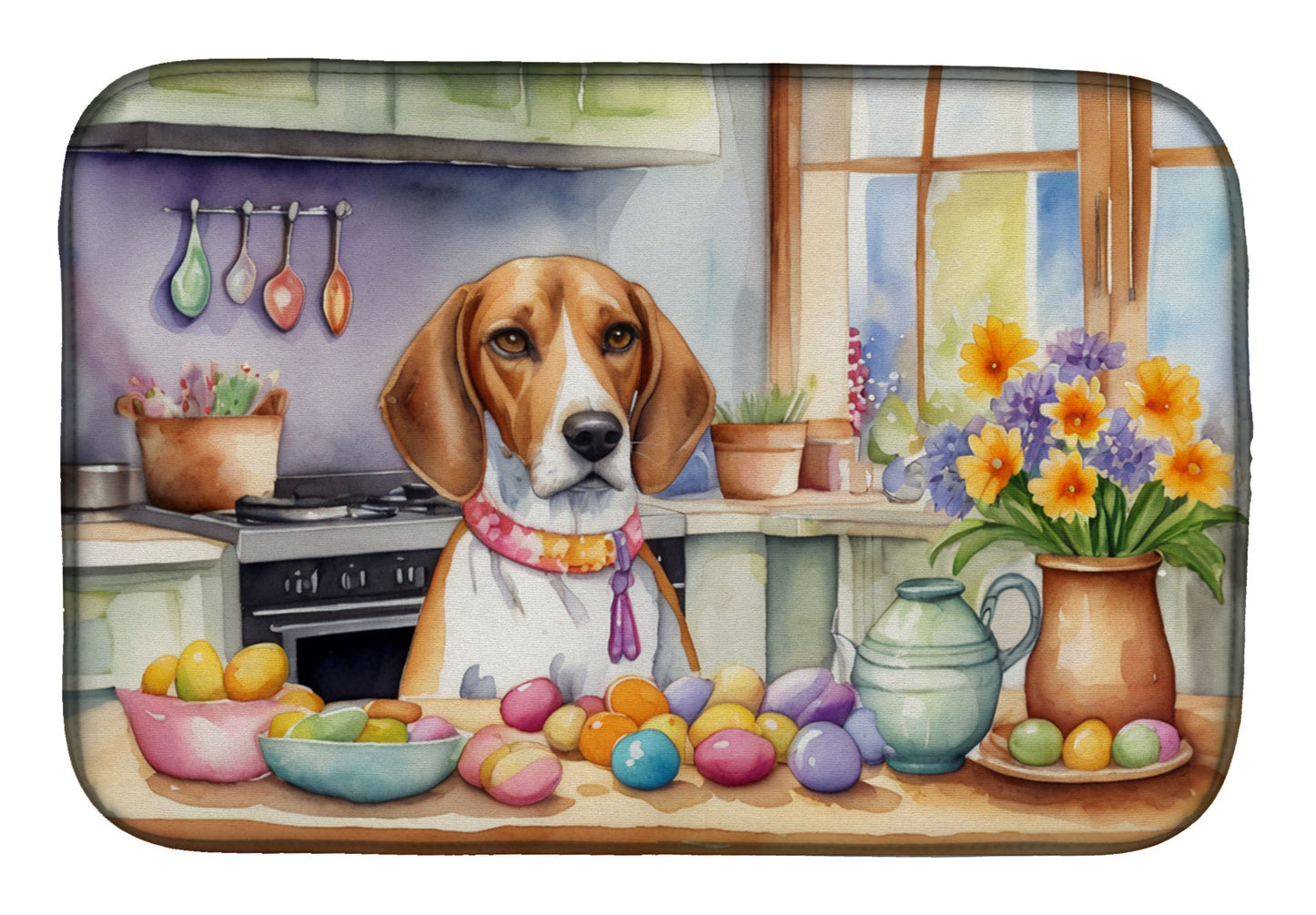 Buy this Decorating Easter English Foxhound Dish Drying Mat