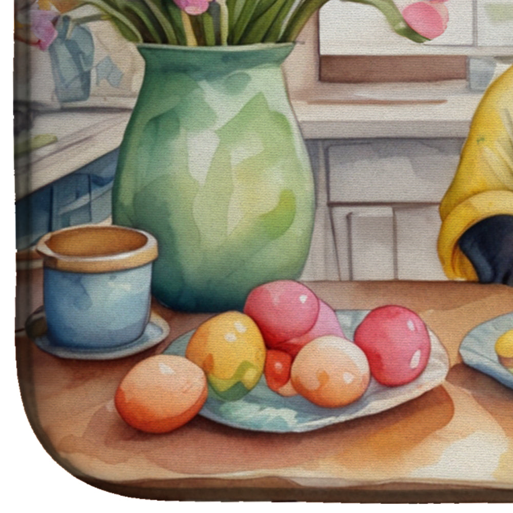 Decorating Easter French Bulldog Dish Drying Mat