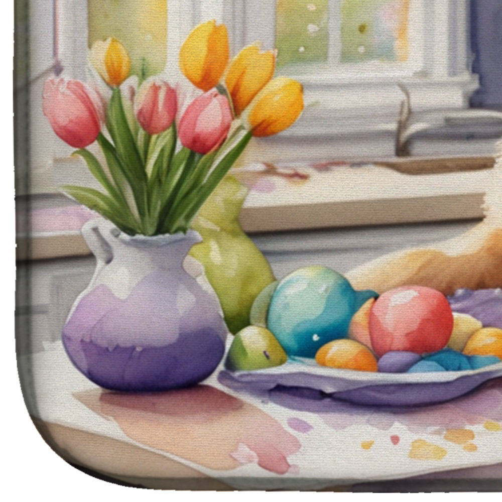 Decorating Easter German Shepherd Dish Drying Mat