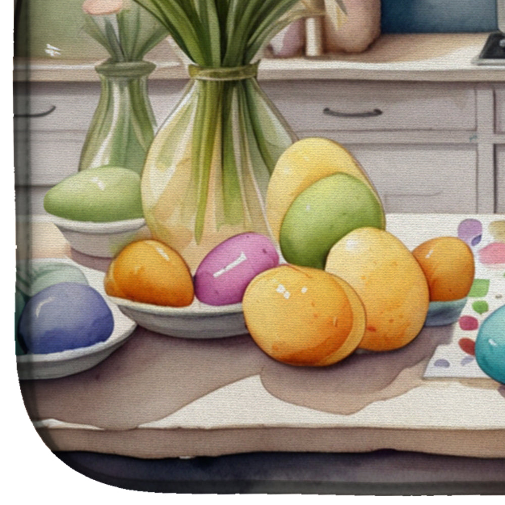 Decorating Easter Golden Retriever Dish Drying Mat