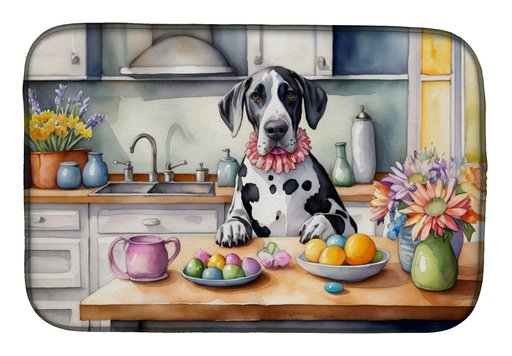Buy this Decorating Easter Great Dane Dish Drying Mat