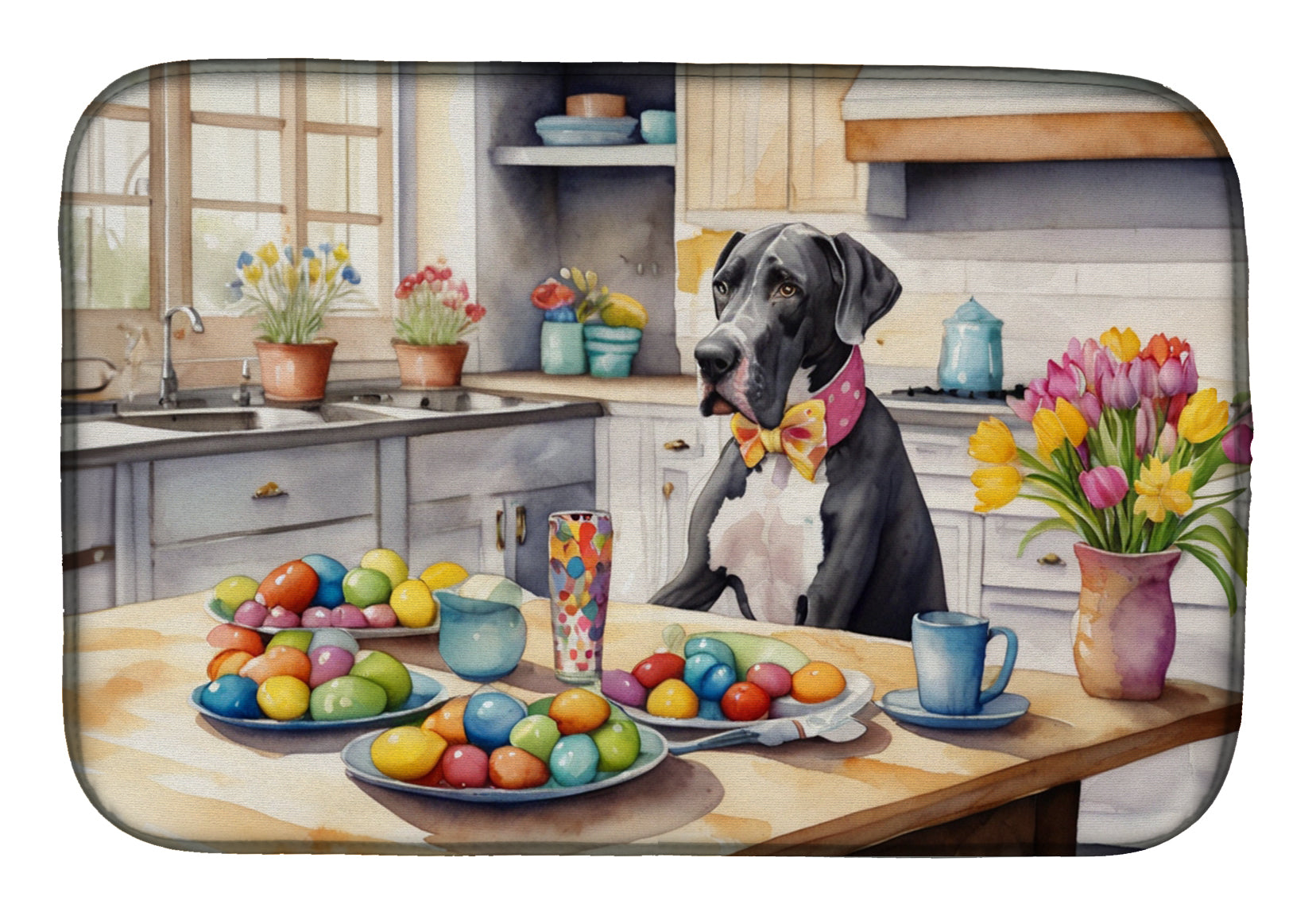 Buy this Decorating Easter Great Dane Dish Drying Mat