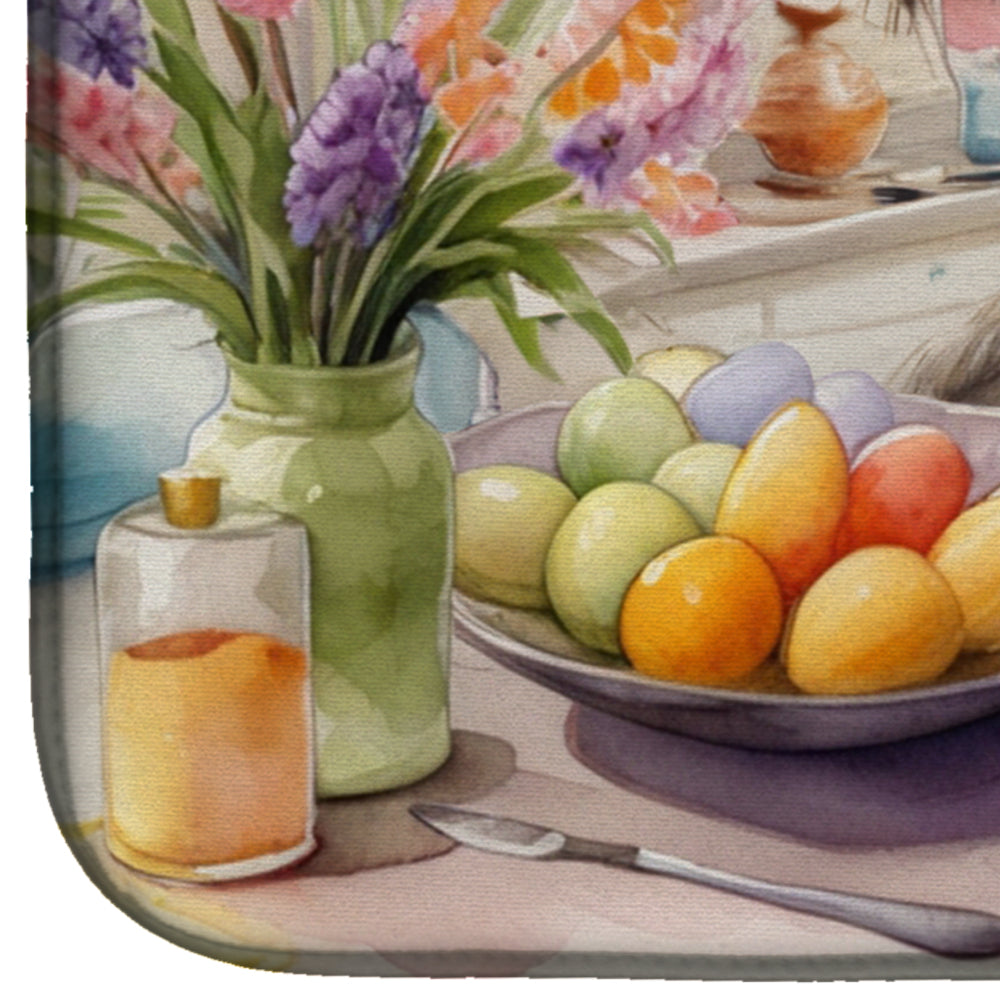 Decorating Easter Irish Wolfhound Dish Drying Mat