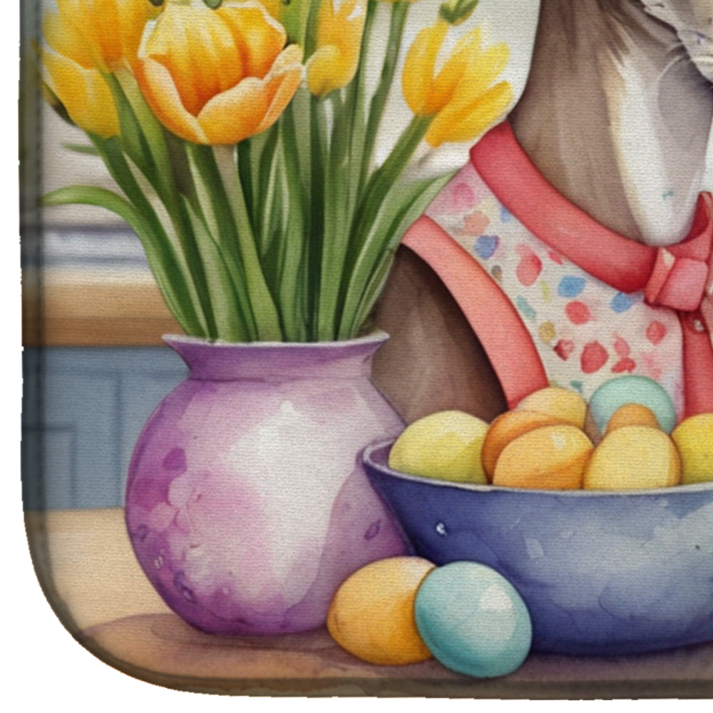Decorating Easter Italian Greyhound Dish Drying Mat