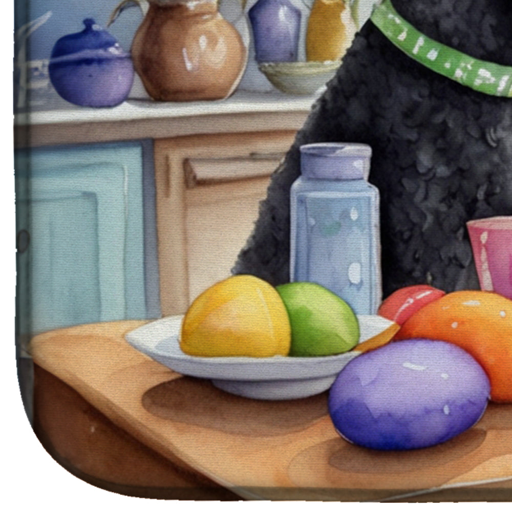Decorating Easter Kerry Blue Terrier Dish Drying Mat