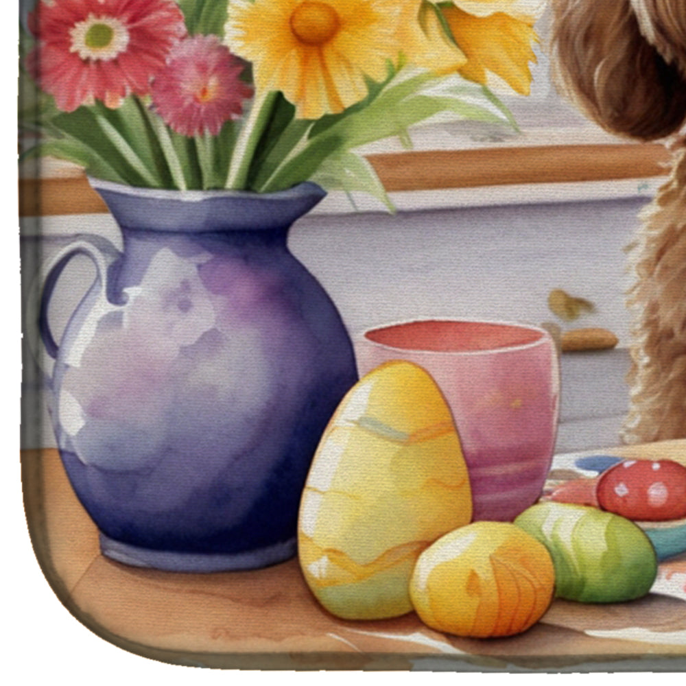 Decorating Easter Labradoodle Dish Drying Mat