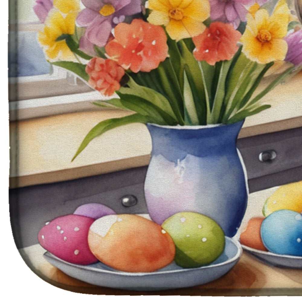 Decorating Easter Lhasa Apso Dish Drying Mat