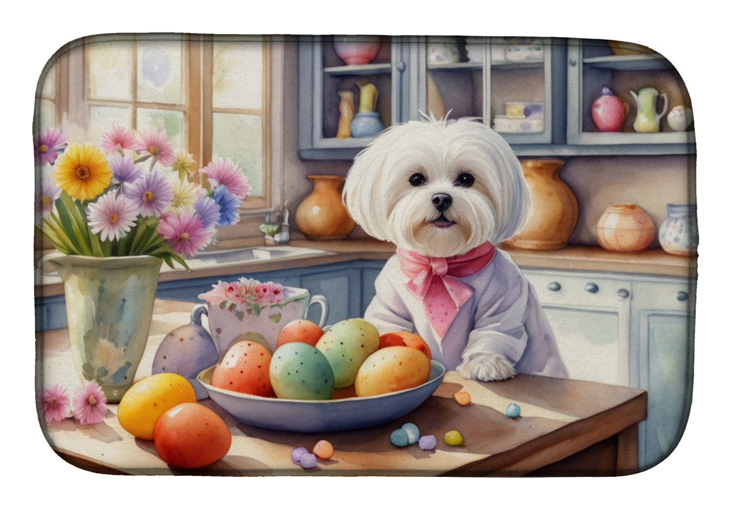 Buy this Decorating Easter Maltese Dish Drying Mat