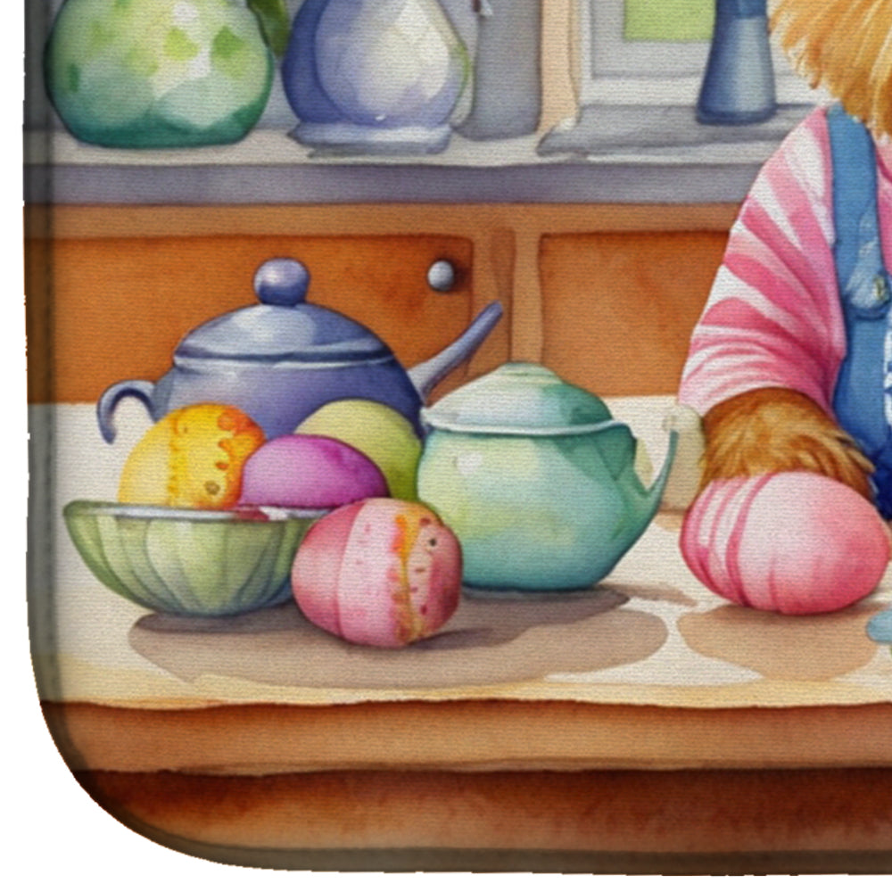 Decorating Easter Norwich Terrier Dish Drying Mat