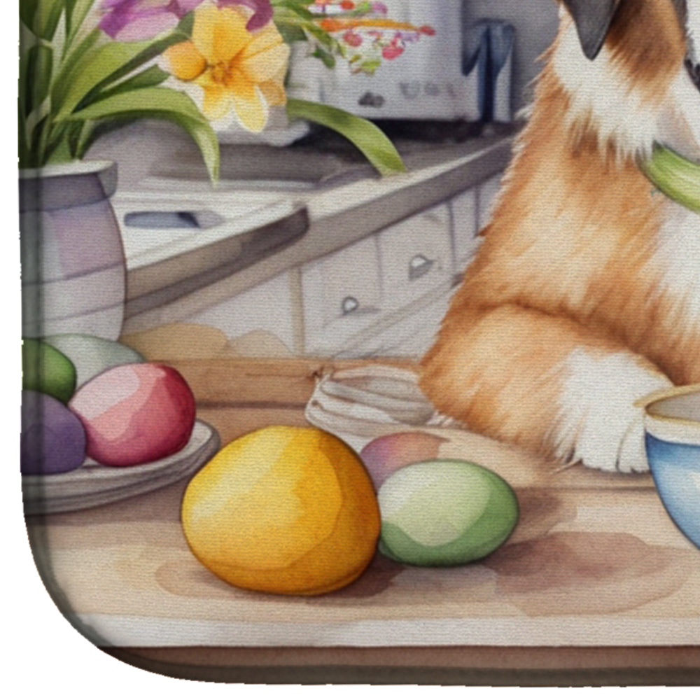 Decorating Easter Saint Bernard Dish Drying Mat