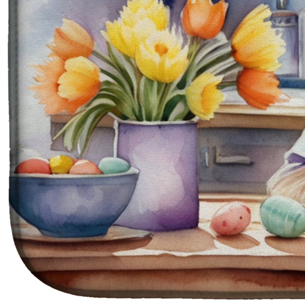 Decorating Easter Skye Terrier Dish Drying Mat