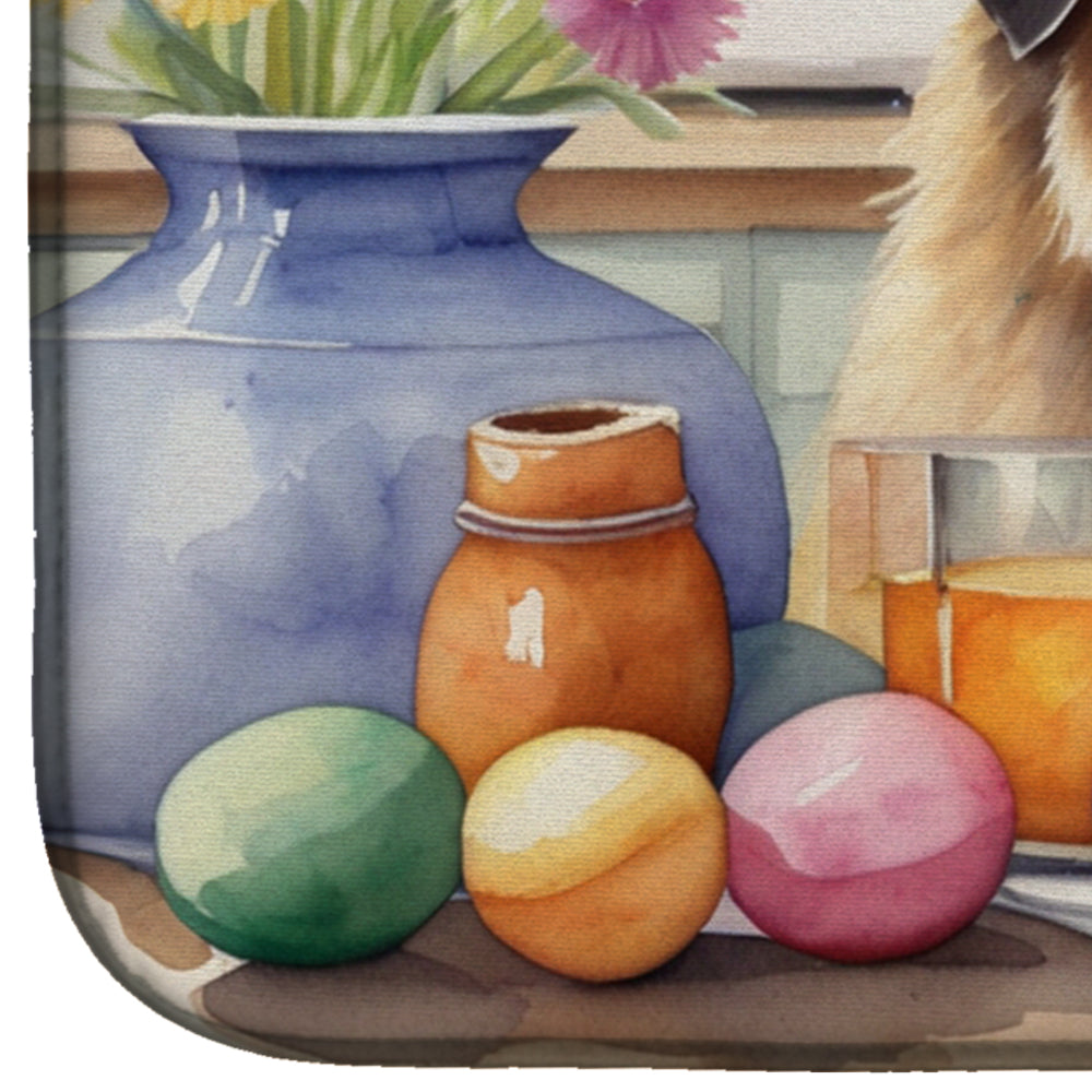 Decorating Easter Tibetan Mastiff Dish Drying Mat