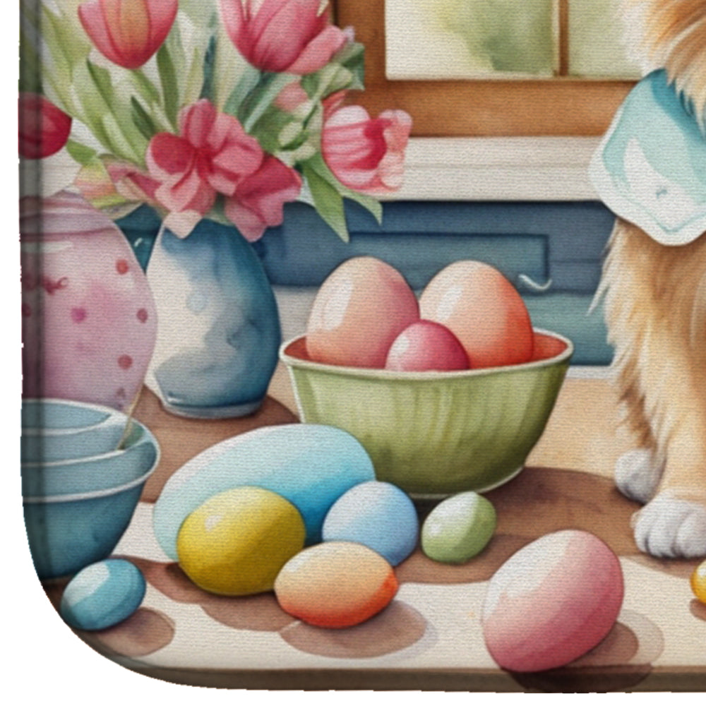 Decorating Easter Tibetan Spaniel Dish Drying Mat