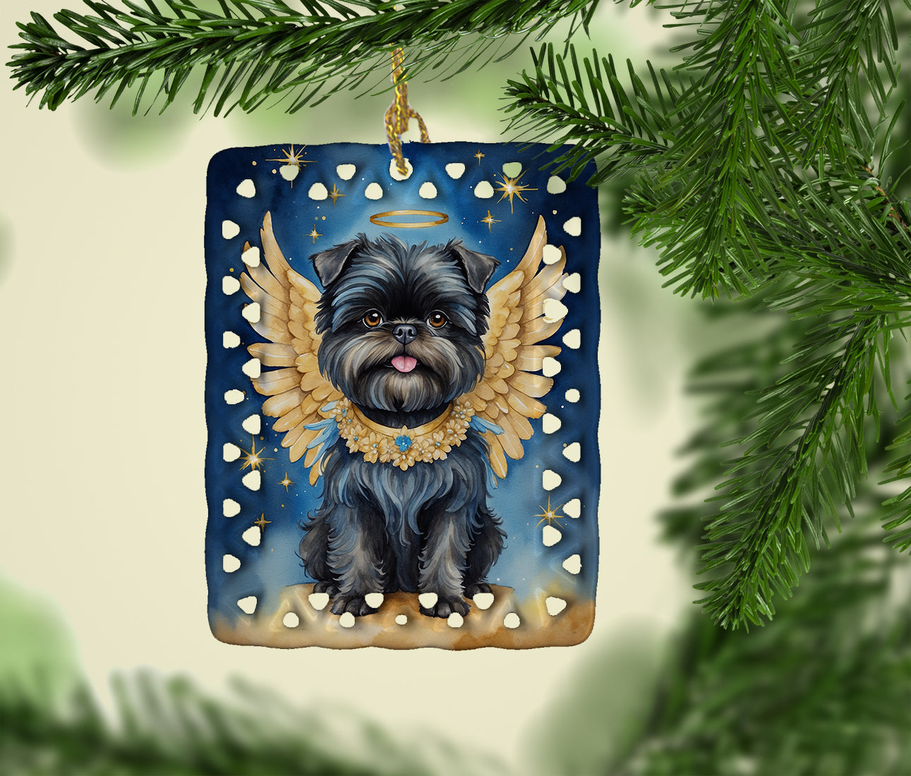 Affenpinscher My Angel Porcelain Ornament