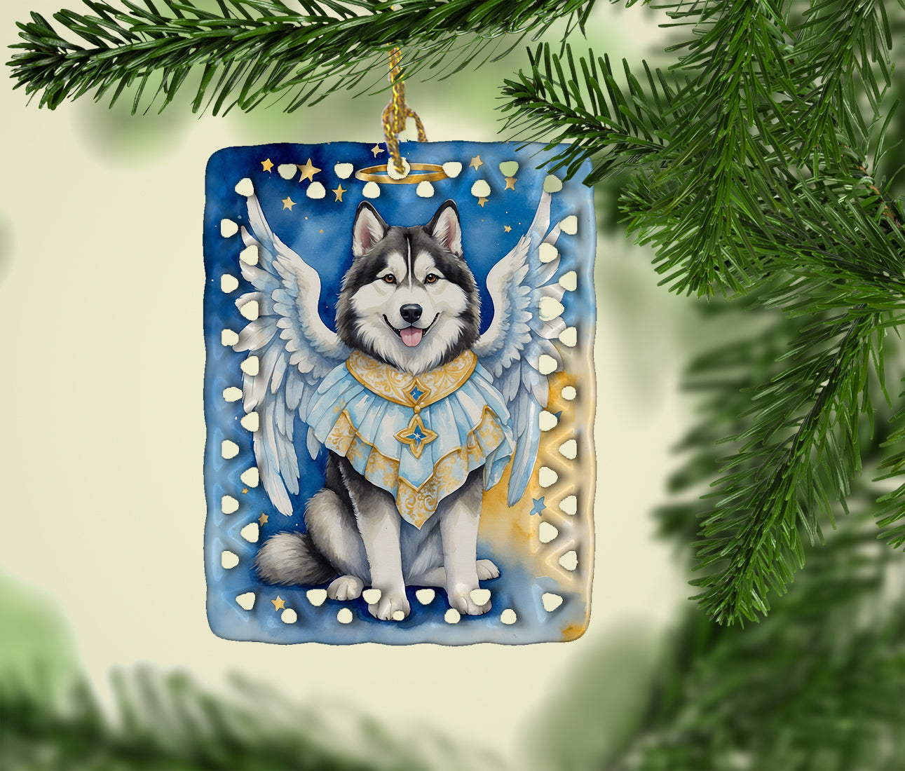 Alaskan Malamute My Angel Porcelain Ornament