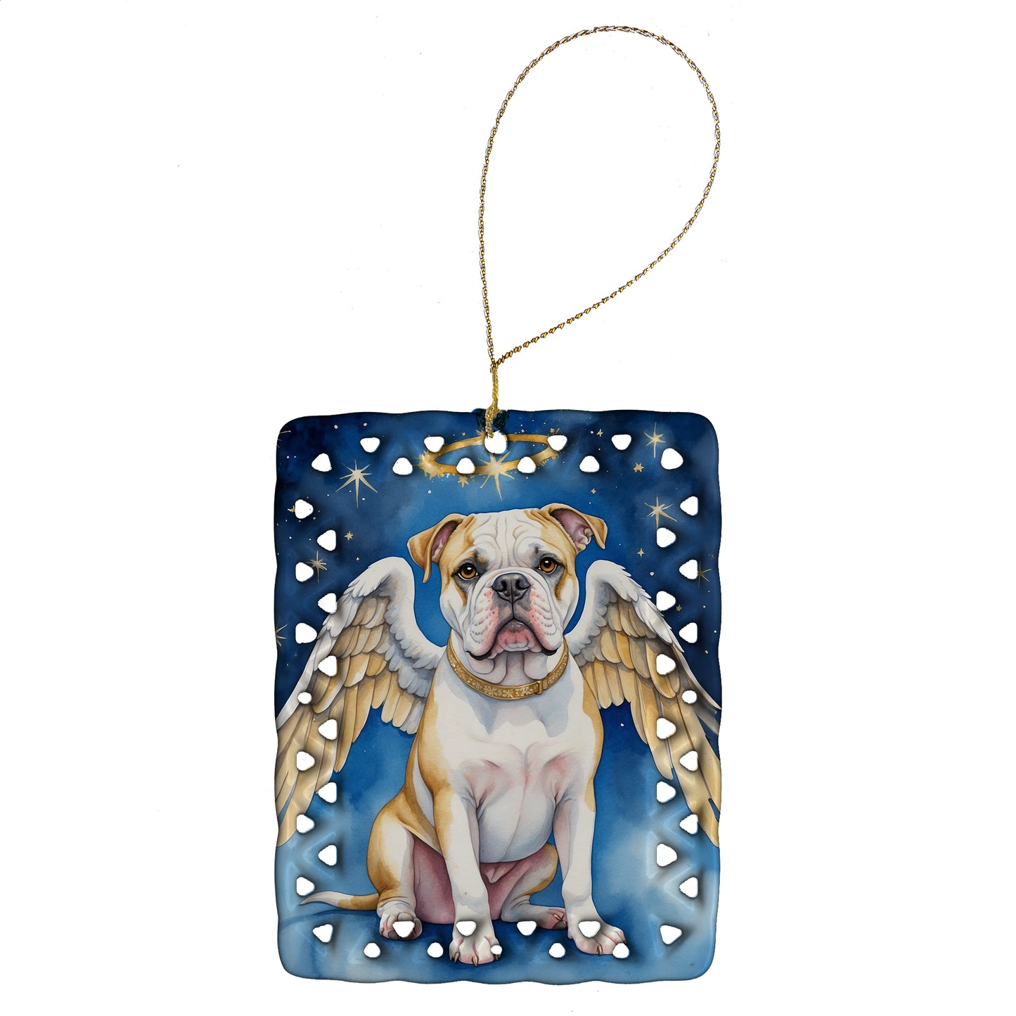 Buy this American Bulldog My Angel Porcelain Ornament