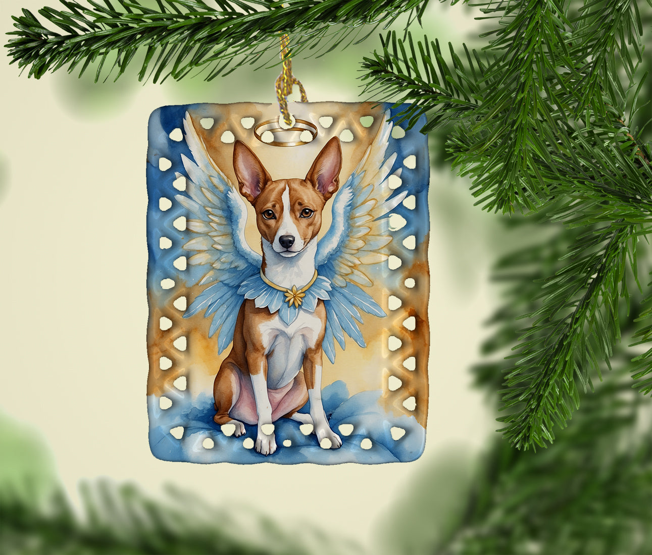 Basenji My Angel Porcelain Ornament