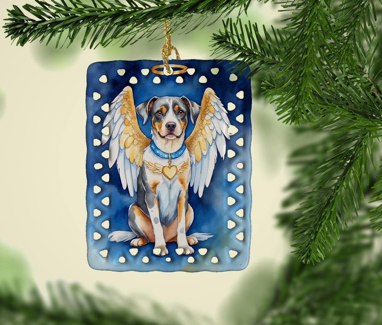 Catahoula My Angel Porcelain Ornament