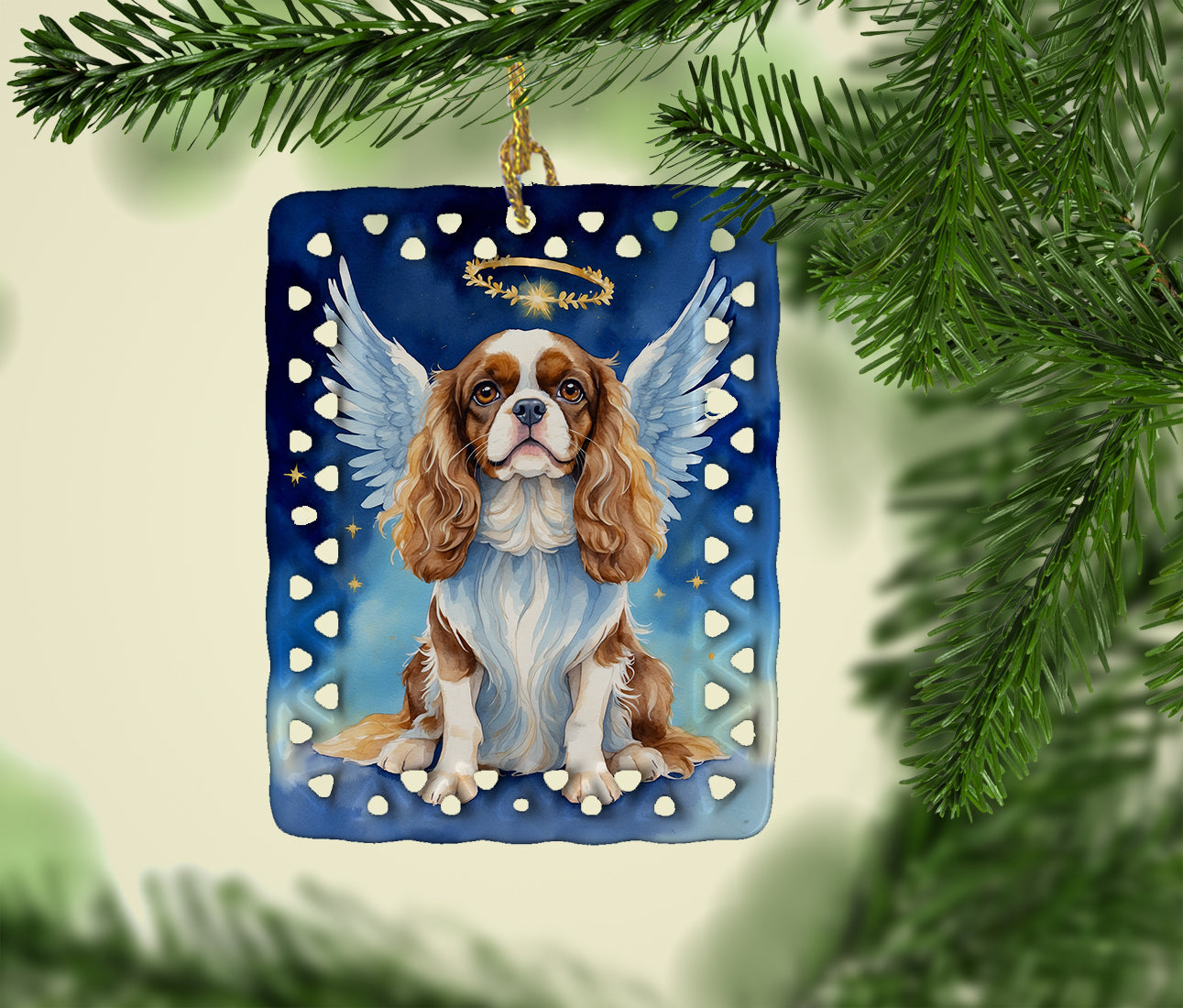 Cavalier Spaniel My Angel Porcelain Ornament