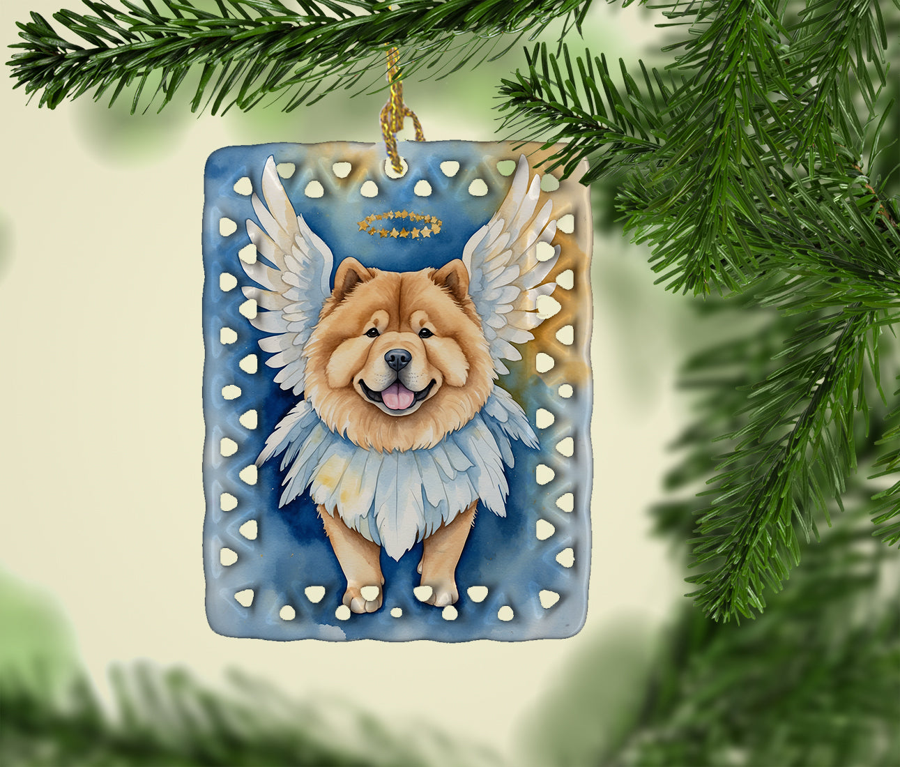 Chow Chow My Angel Porcelain Ornament