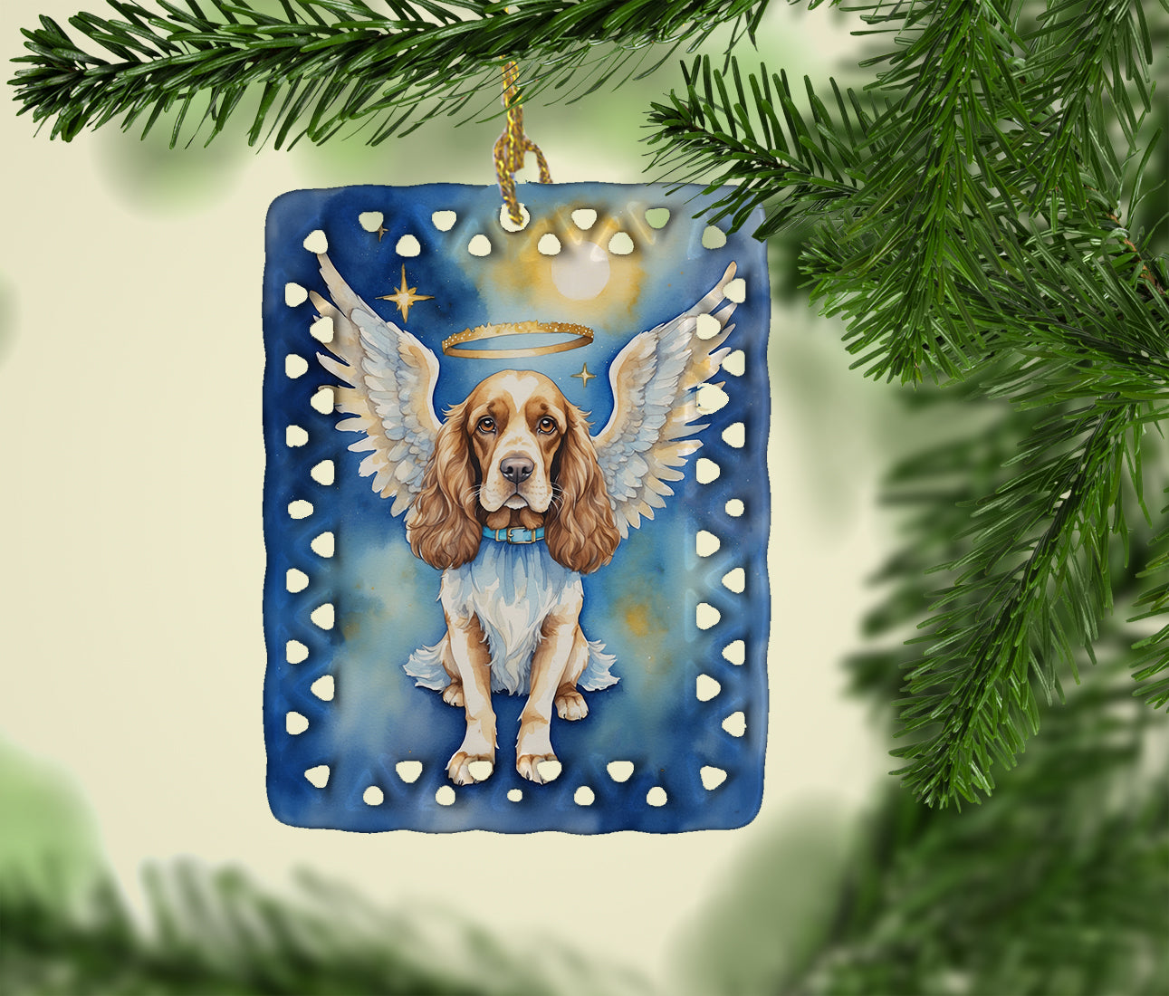 English Cocker Spaniel My Angel Porcelain Ornament