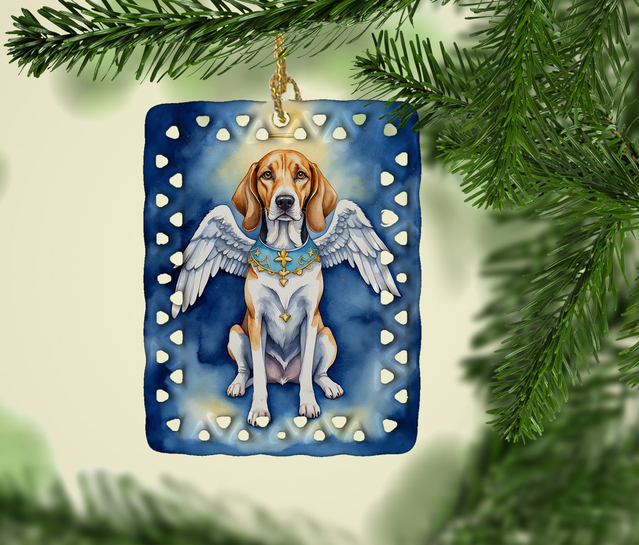 English Foxhound My Angel Porcelain Ornament