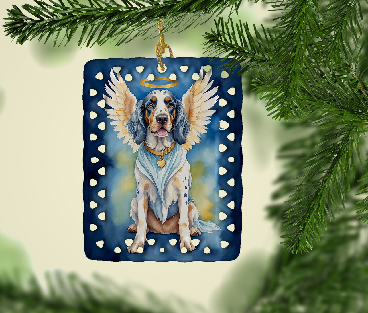 English Setter My Angel Porcelain Ornament