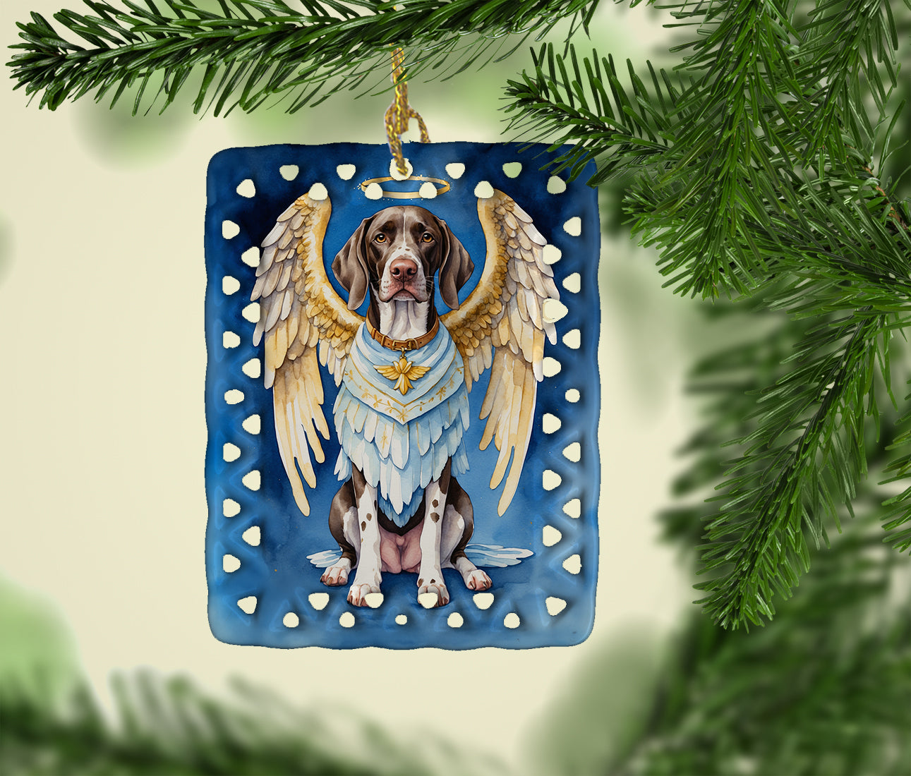 German Shorthaired Pointer My Angel Porcelain Ornament