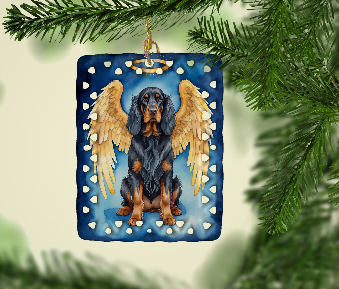 Gordon Setter My Angel Porcelain Ornament