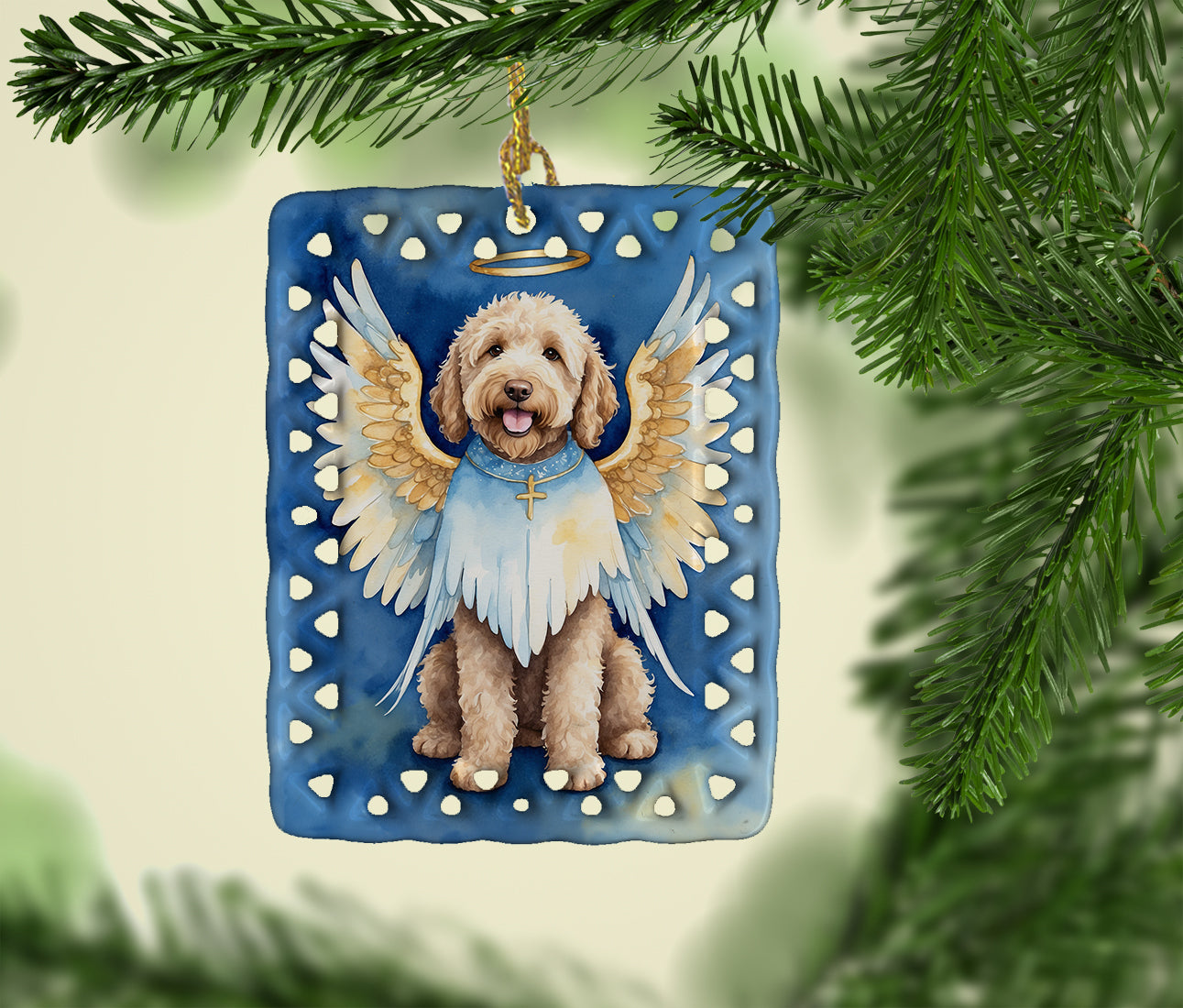 Labradoodle My Angel Porcelain Ornament