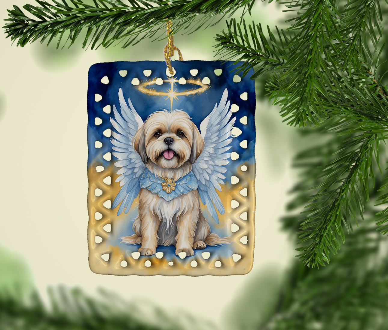 Lhasa Apso My Angel Porcelain Ornament