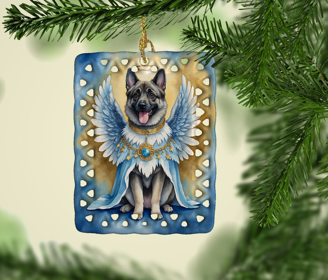 Norwegian Elkhound My Angel Porcelain Ornament