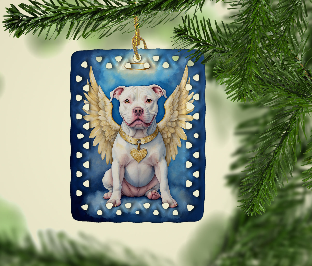 Pit Bull Terrier My Angel Porcelain Ornament