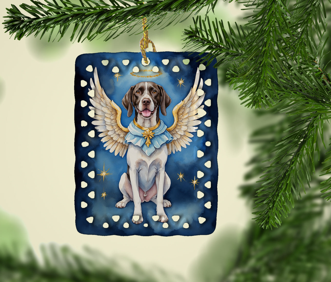 Pointer My Angel Porcelain Ornament