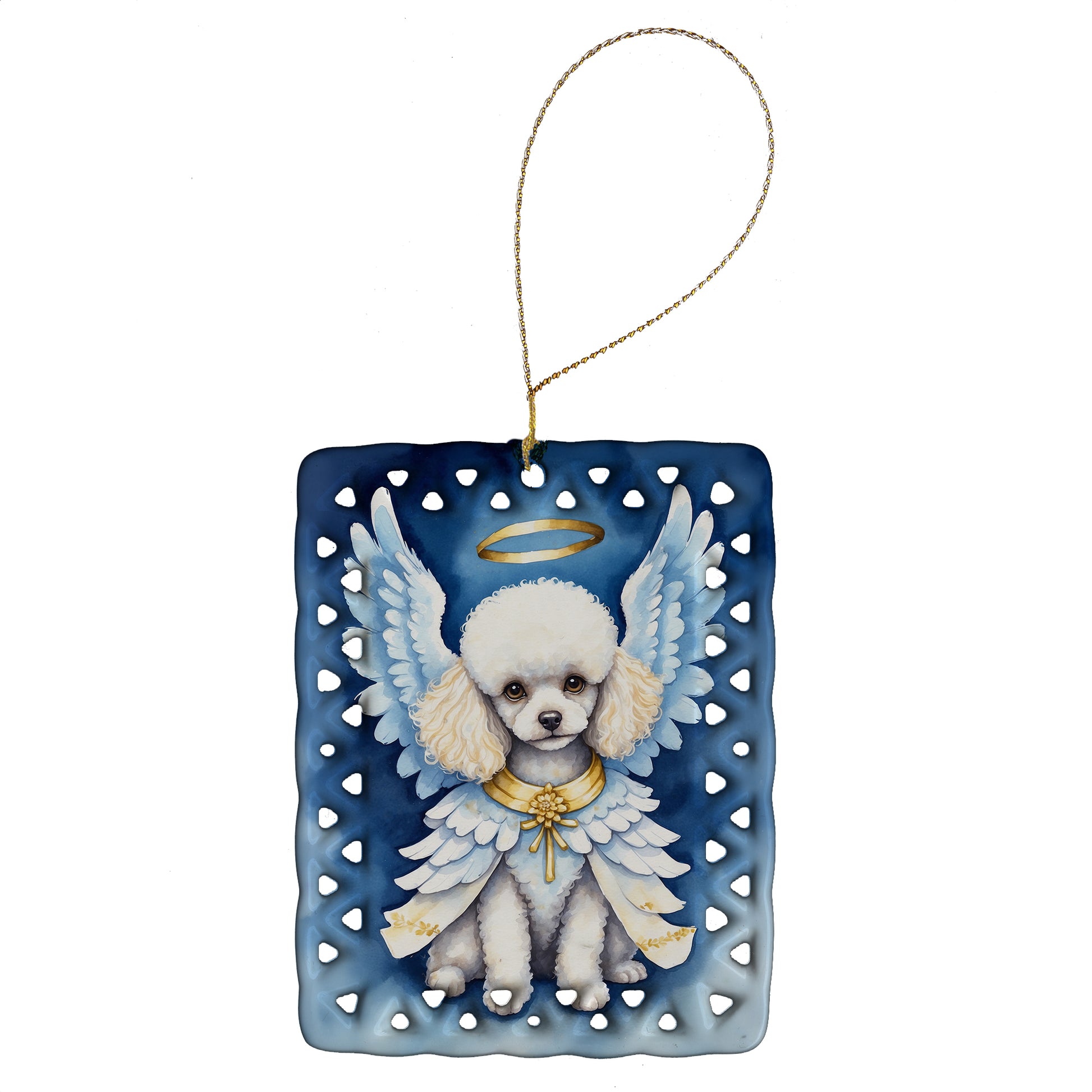 Buy this White Poodle My Angel Porcelain Ornament