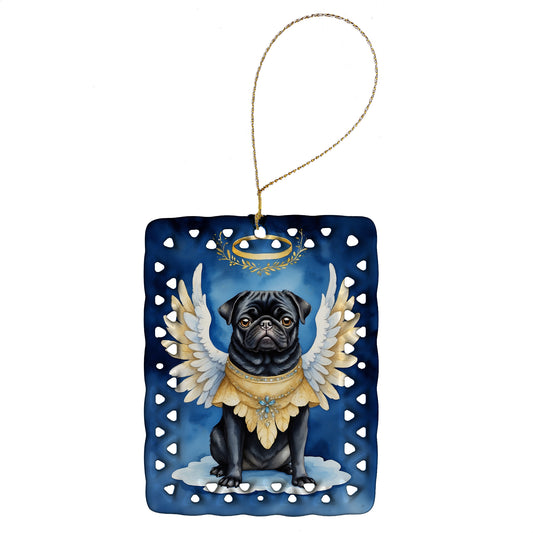 Buy this Black Pug My Angel Porcelain Ornament