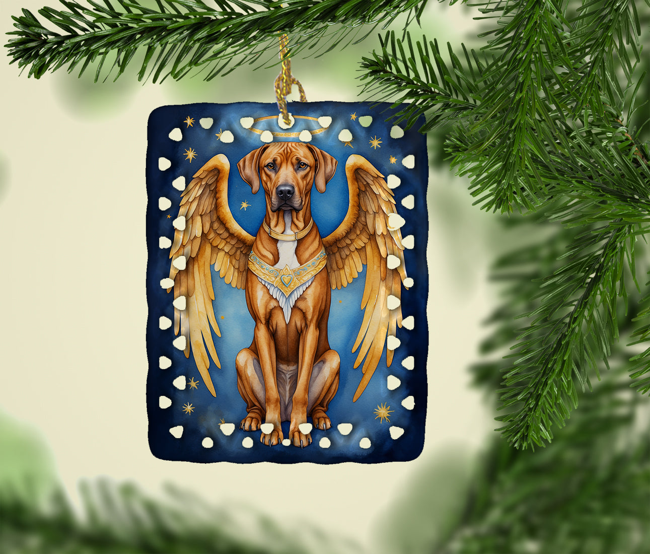 Rhodesian Ridgeback My Angel Porcelain Ornament