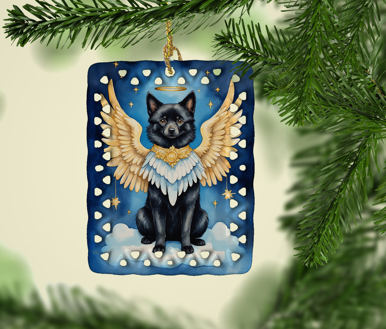 Schipperke My Angel Porcelain Ornament