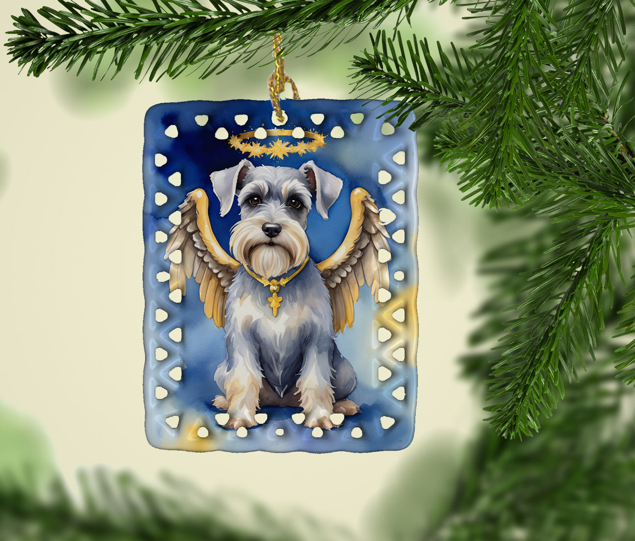 Schnauzer My Angel Porcelain Ornament