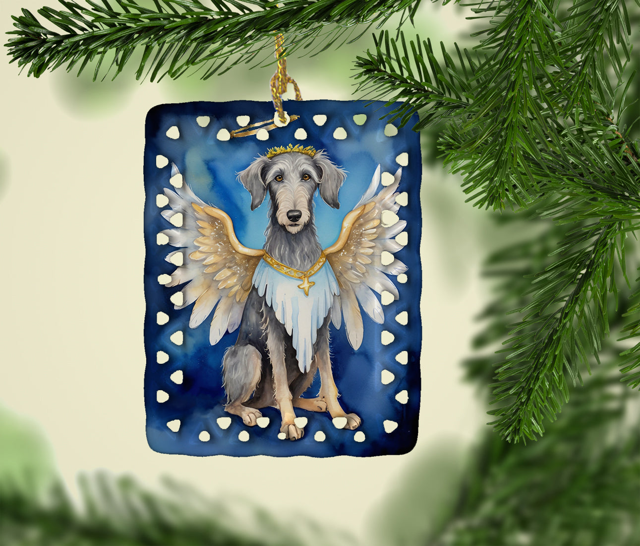 Scottish Deerhound My Angel Porcelain Ornament