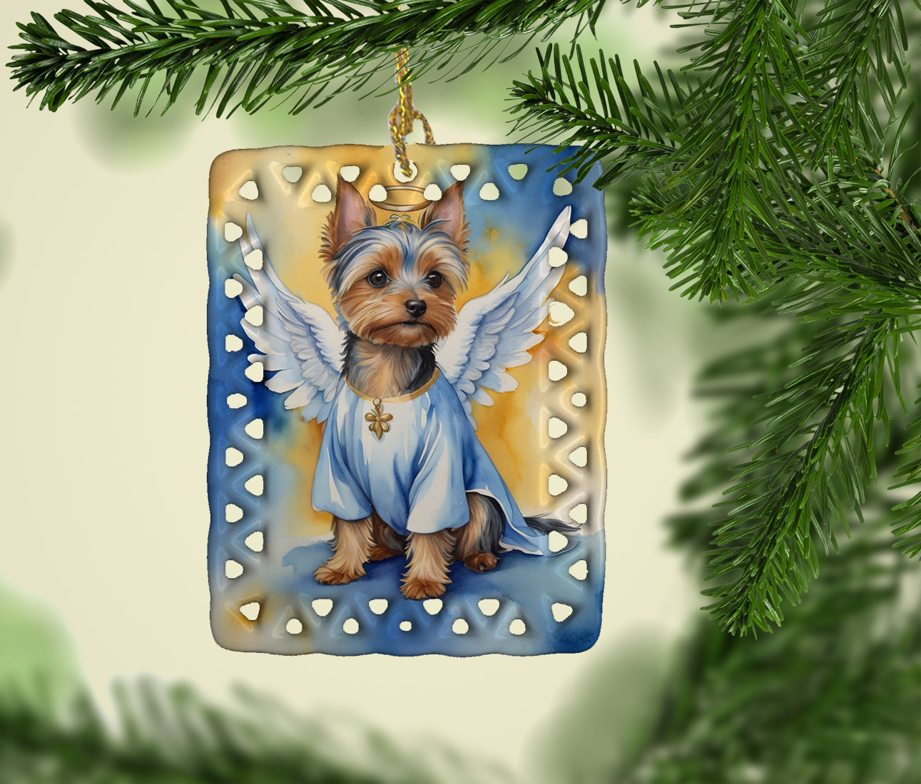 Silky Terrier My Angel Porcelain Ornament