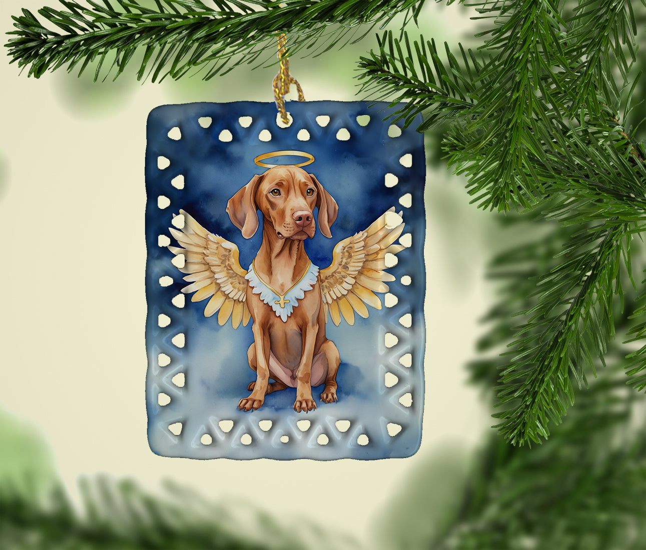 Vizsla My Angel Porcelain Ornament