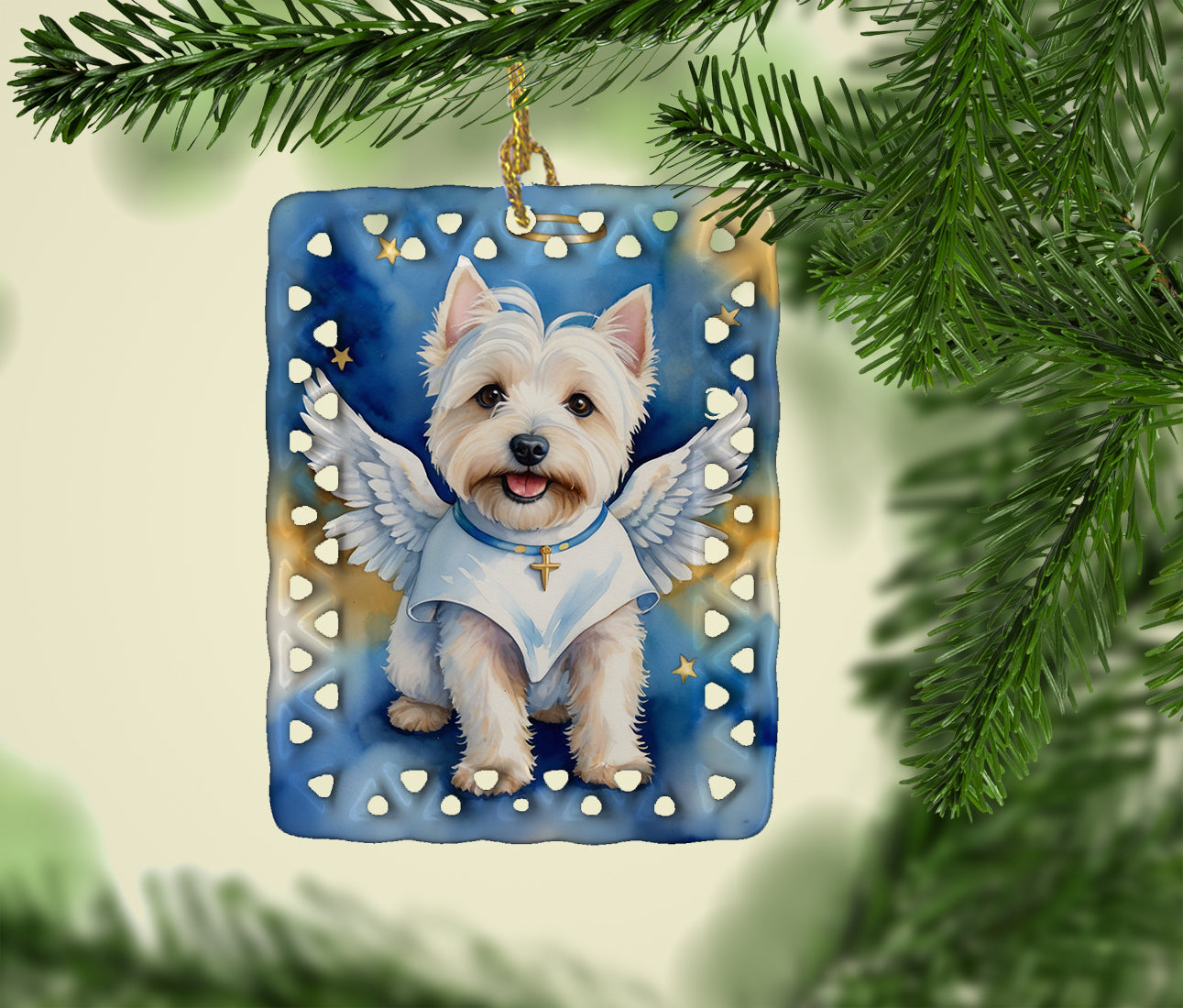 Westie My Angel Porcelain Ornament